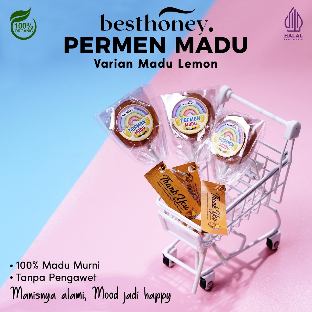 

Best Honey Permen Madu Kaliandra Lemon Murni Lolipop Tanpa Campuran Gula
