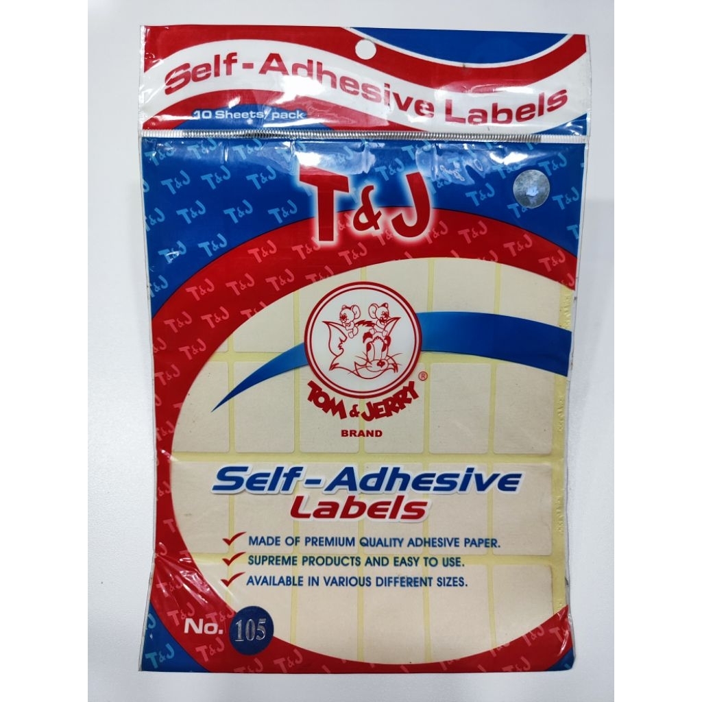 

Stiker label T& J No. 105, baru