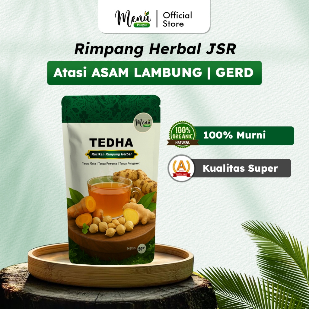 

TEDHA Bubuk Rimpang Herbal JSR Solusi ASAM LAMBUNG GERD Maag - Temulawak, Kunyit, Jahe Premium