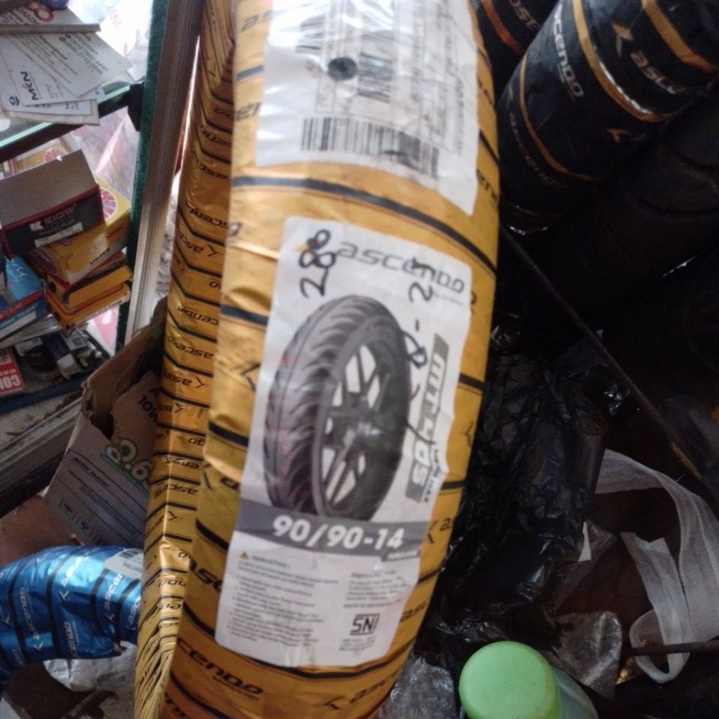 ban luar motor ring 14 tubeless ascendo 90/90-14matik murah