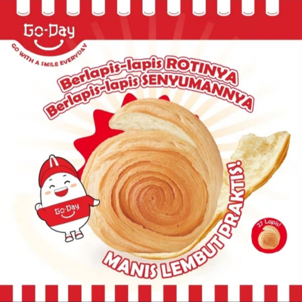

Go-Day Go-Bread Roti Manis Lapis Sobek Isi 10 Pcs