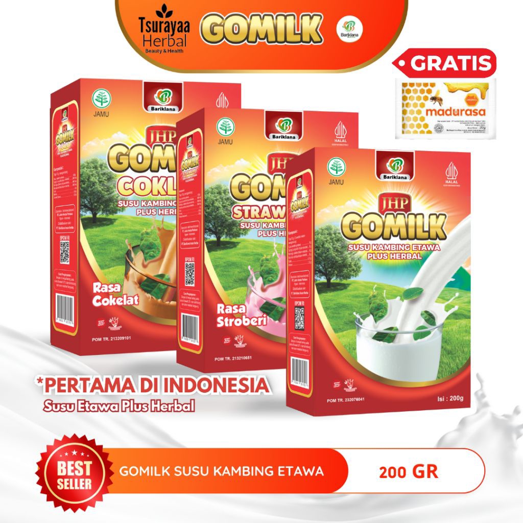 Gomilk Susu Kambing Etawa Plus Herbal Gomilk Bariklana Gomilk JHP Susu Penggemuk Penambah Nafsu Maka