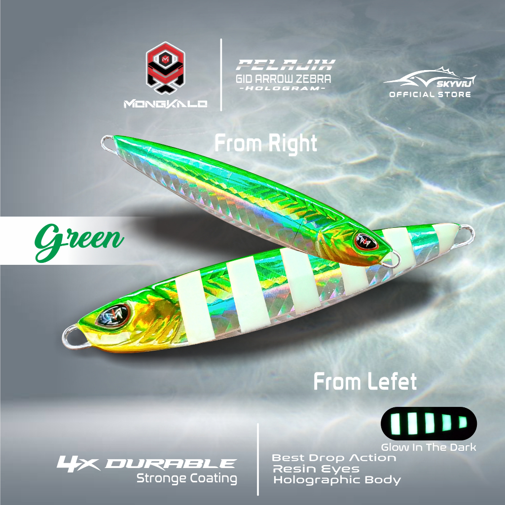 Mongkalo Pelajix Panah GID-Zebra noMotif Candy 40 Hijau