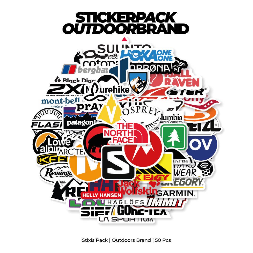 

[READY] STICKER PACK | BRAND OUTDOOR | 50 PCS | KISSCUT | WATERPROFF | STIXIS.MARKET