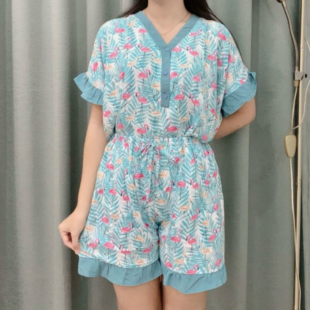 SET HAGIA ZIVA PIYAMA BUSUI RAYON BAJU TIDUR LENGAN PENDEK CELANA PENDEK SET PAKAIAN TIDUR WANITA DE