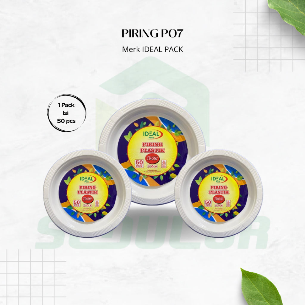 PIRING PLASTIK P07/PIRING SEKALI PAKAI/PIRING PLASTIK IDEAL UK 07 SEKALI PAKAI