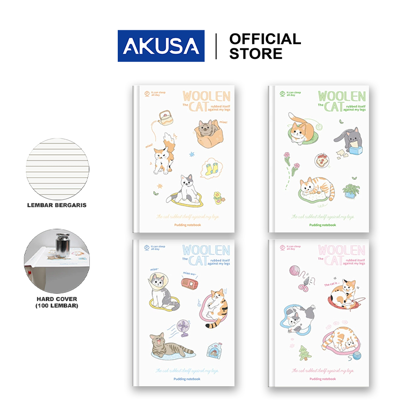 

AKUSA Hard Cover Book A5 Note Book Buku Catatan Aesthetic Journal Book Diary Kertas Anti Tembus HCB005