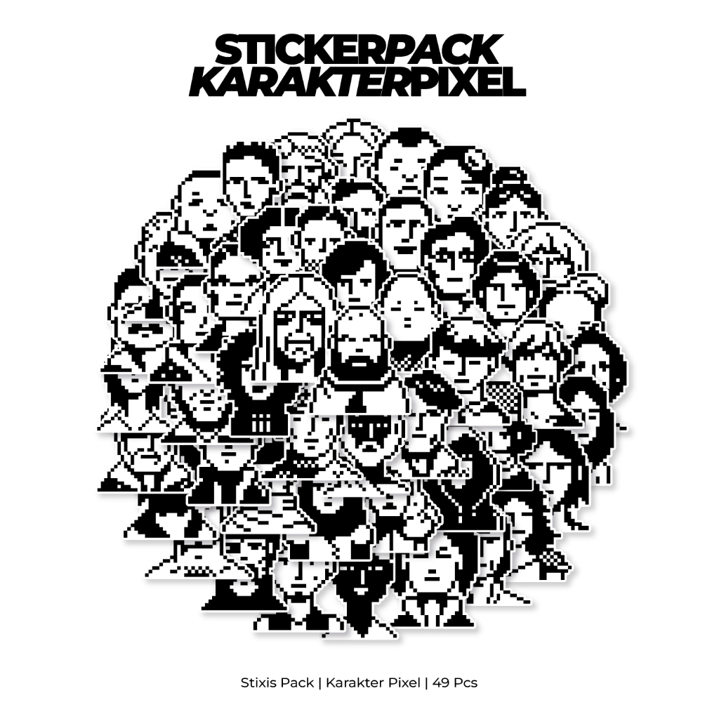 

[READY] STICKER PACK | KARAKTER PIXEL | 51 PCS | KISSCUT | WATERPROFF | STIXIS.MARKET