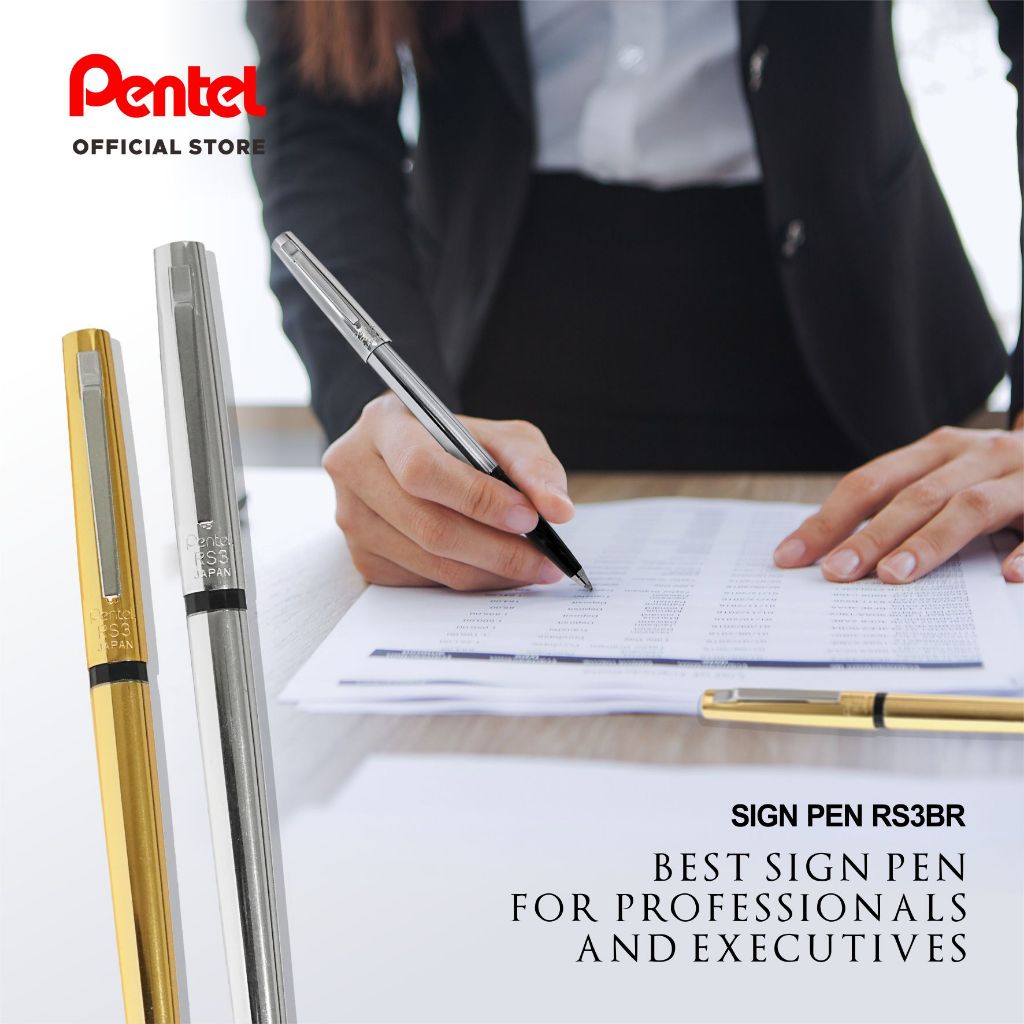 

Pulpen Tanda Tangan Pentel RS3BR – Refillable MG8 | Sign Pen Eksklusif Profesional | Ijazah Fast Dry