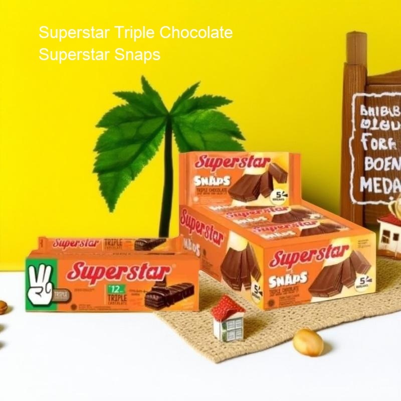 

Wafer Superstar Full Chocolate 10 pcs dan Superstar Snaps 6pcs