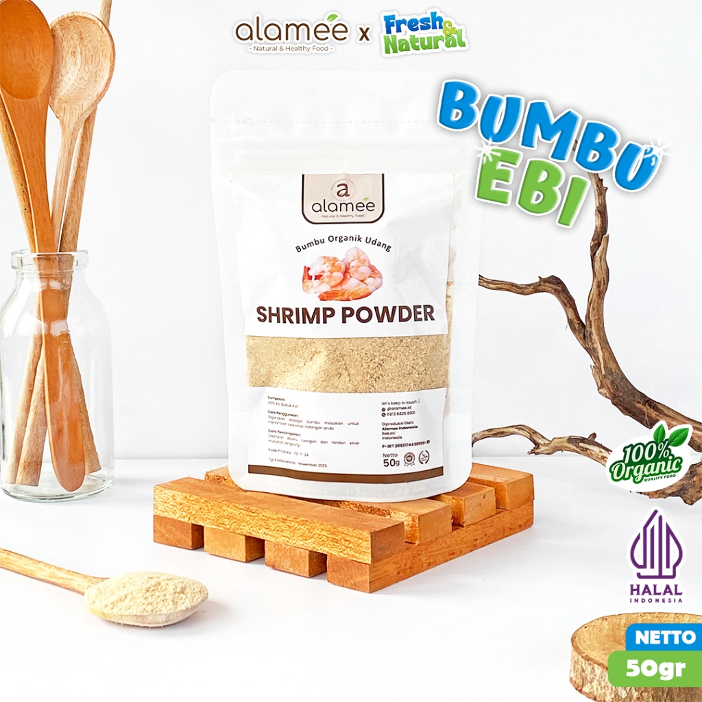 

ALAMEE Ebi Bubuk Halus Bumbu Dapur Organik Udang Shrimp Powder Spice Seasoning 50gr freshandnatural