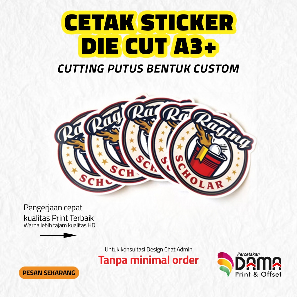 

CETAK STIKER CUTTING A3 / CUTTING PUTUS / DIE CUT / STIKER SOUVENIER / STIKER LABEL KEMASAN