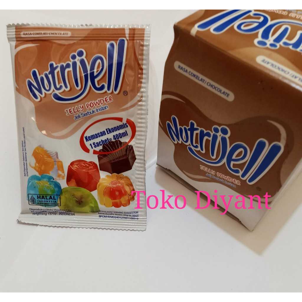 

Nutrijel Coklat Ekonomis Bubuk Agar Jelly Puding Instan Nutrijel Coklat(20gr)