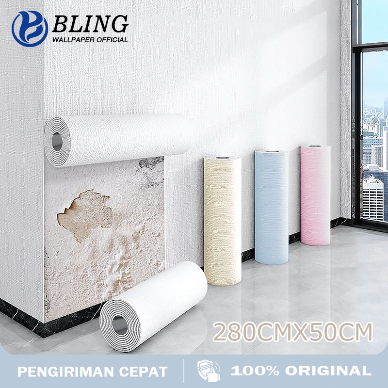 【COD】Wallpaper Linen Roll Dekorasi Dinding Kamar Sticker Dinding Tekstur Coral Kertas dinding linen