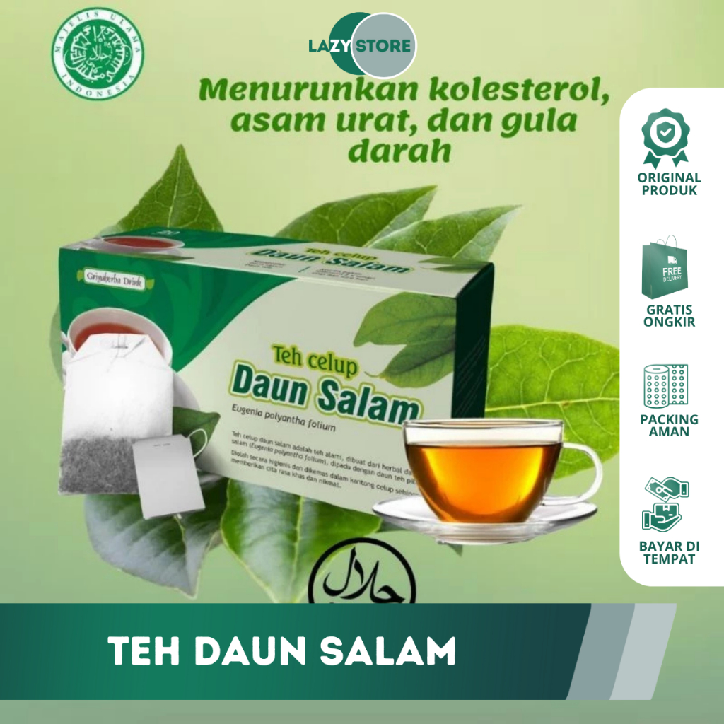 

TEH CELUP DAUN SALAM – isi 20 kantong teh herbal | turunkan gula darah | tekanan darah tinggi | kolesterol | pencernaan | rematik | 100% alami