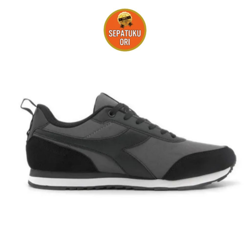 SEPATU PRIA (39/24.5cm) DIADORA MARY (M) MENS HITAM ABU ORI