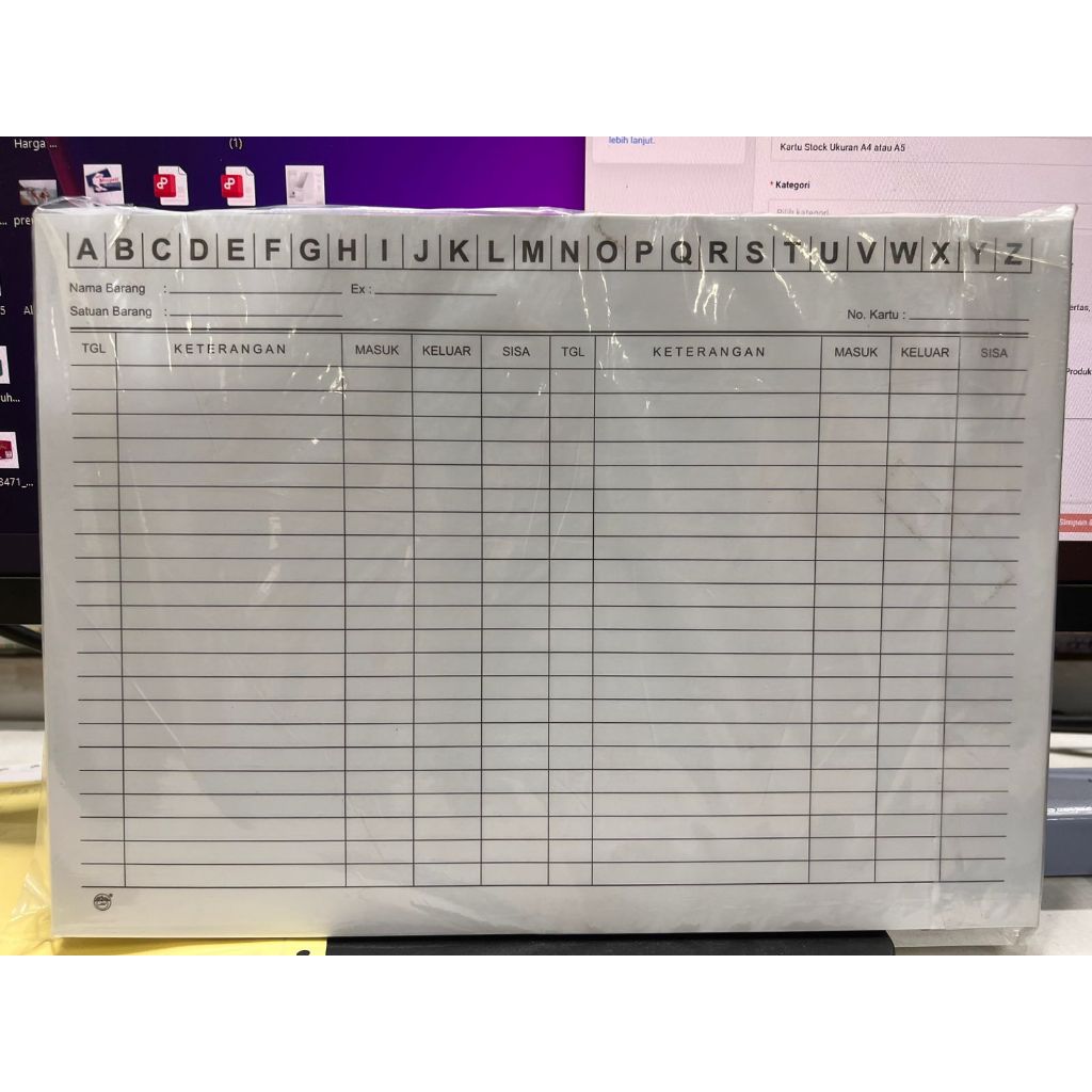 

Kartu Stock Ukuran A4 atau A5