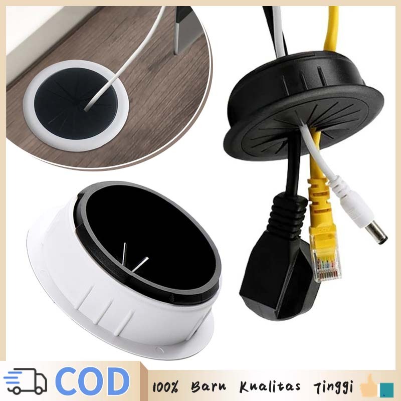 60MM Tutup Kabel Meja Penutup Kabel Meja Isi 4 Penutup Lobang Kabel Tutup Lobang Kabel Meja