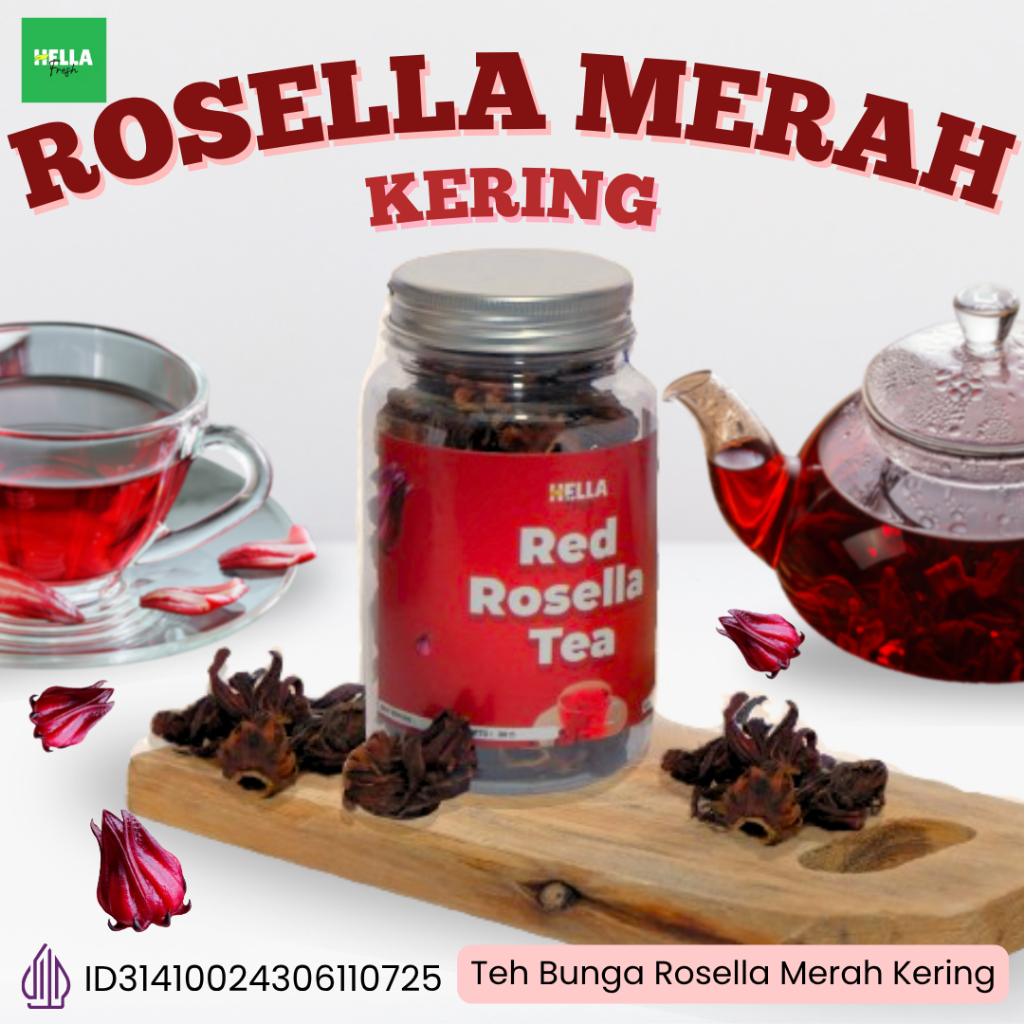 

Hella Fresh Teh Bunga Rosella Kering Asli 10gr 30gr / Rosela Merah Kering Premium Hibiscus Tea