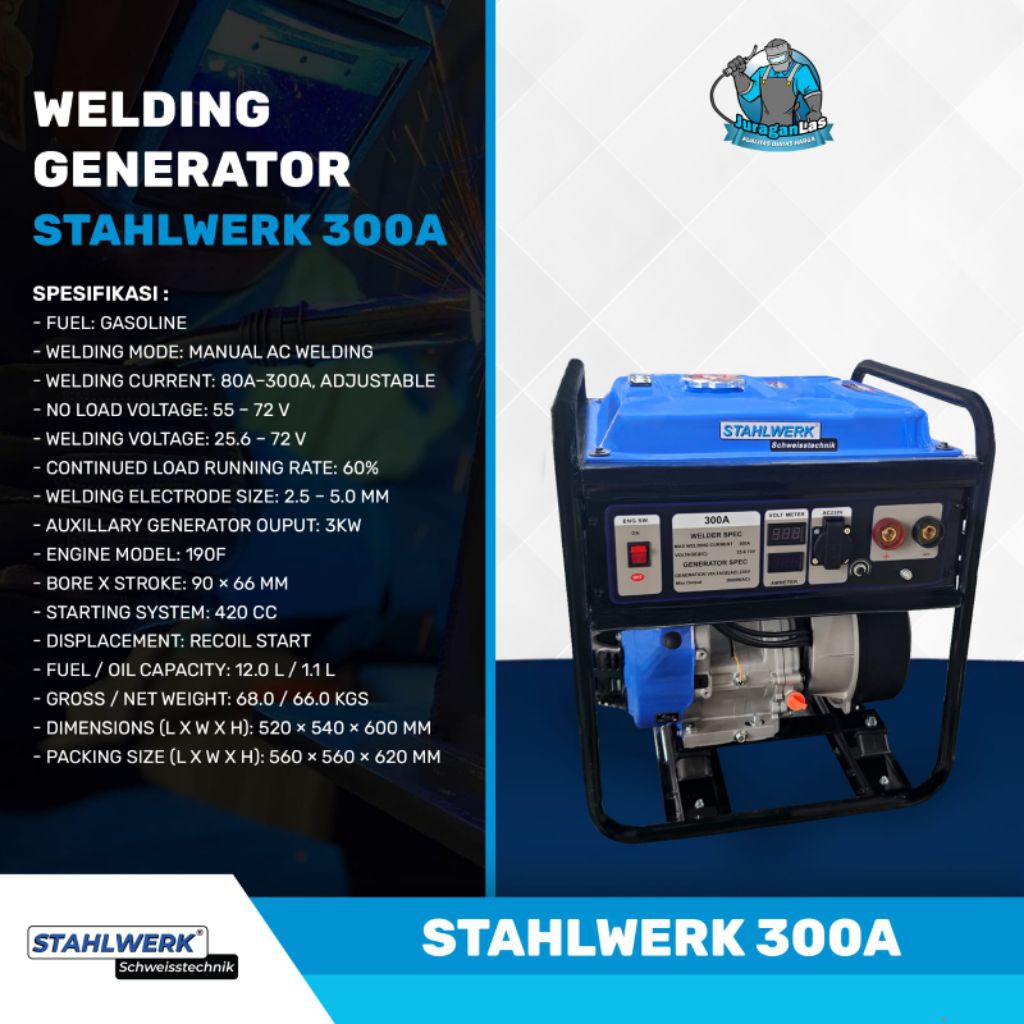 WELDING GENERATOR GENSET LAS STAHLWERK 300A