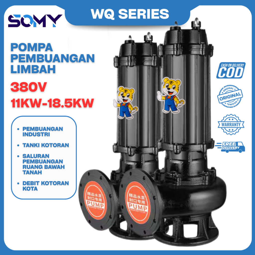 Tsolumy Pompa Celup AIr Bersih Kotor Lumpur Limbah Septictank Pompa industri Pompa Pembuangan Besar