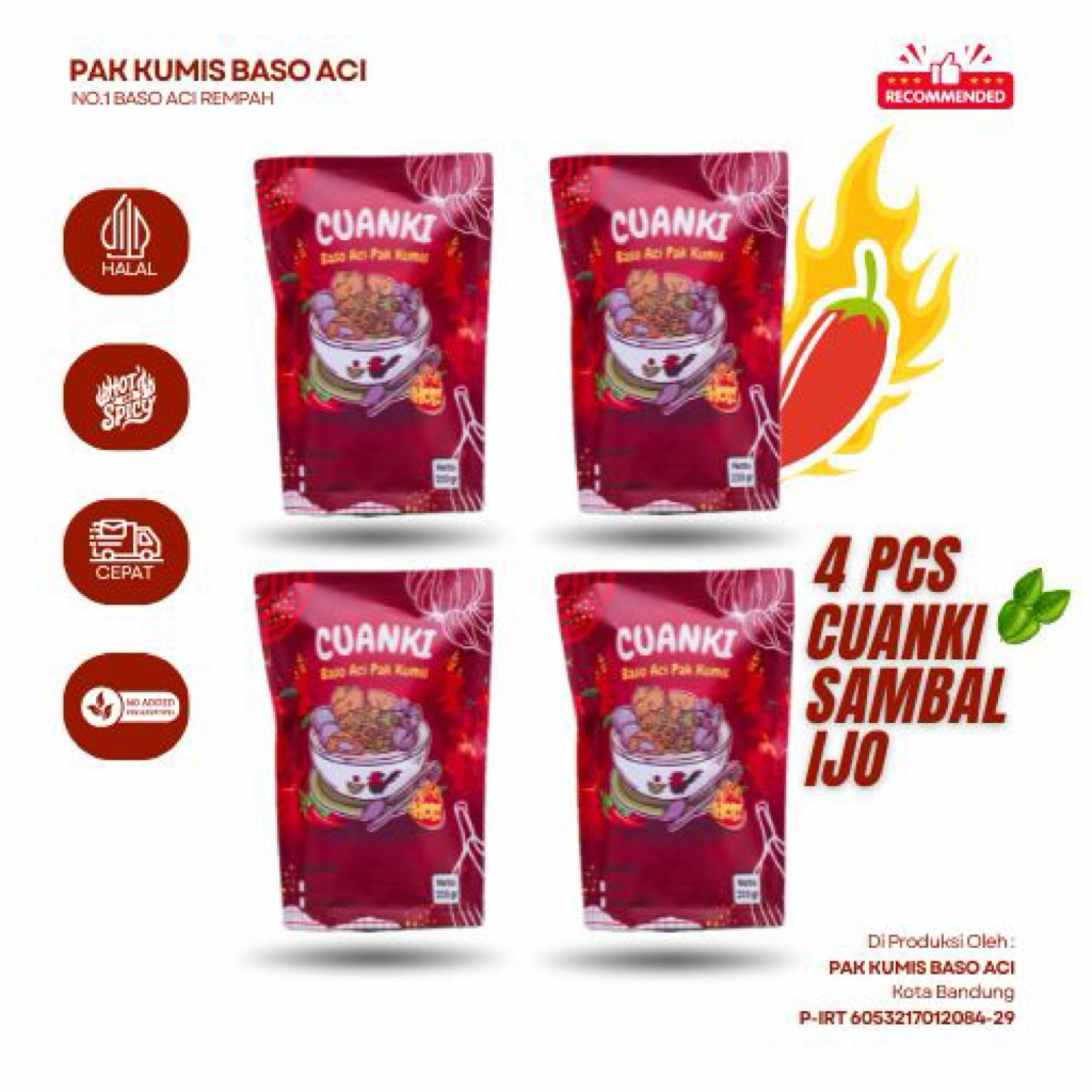 

4 Pcs Cuanki Spesial Sambal Ijo Cuanki Instant