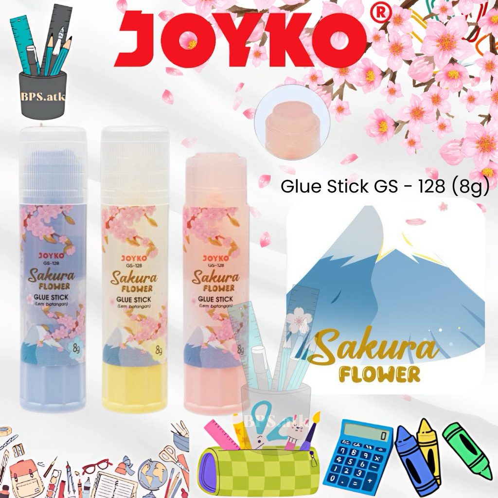 

(6 pcs) Glue Stick JOYKO GS - 128 8gr Sakura Flower Lem Batang Lem Kertas