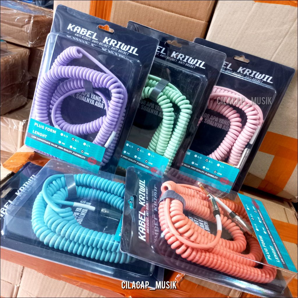KABEL KRIWIL KABEL GITAR ELEKTRIK KABEL JACK GITAR BASS KABEL SPIRAL