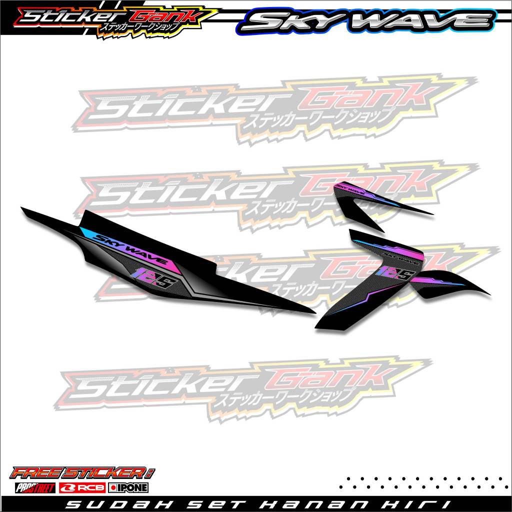 STRIPING VARIASI SUZUKI SKYWAVE 125 / STICKER LIST VARIASI MOTOR SKYWAVE 125