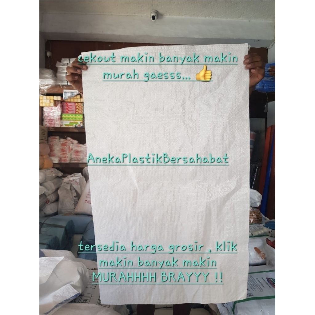 ( MIN CO 10X ) GONI PLASTIK BARU 60x100 , goni besar , karung goni , karung plastik , goni monza , k