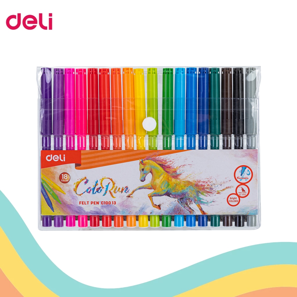 

FELT PEN DELI 18 WARNA C-10013 (1 SET)