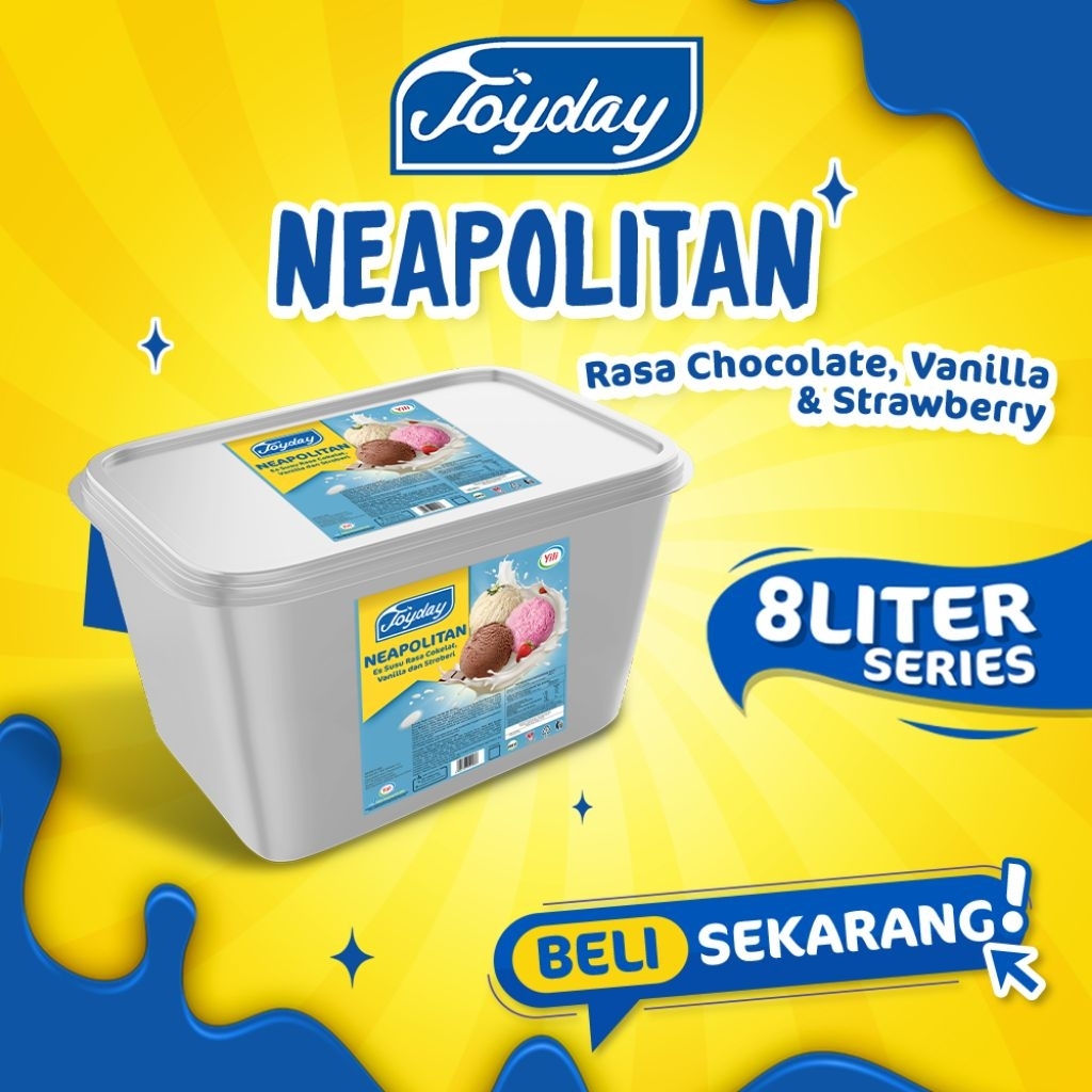 

JOYDAY ES KRIM TUB JUMBO 8 LITER - VARIAN NEOPOLITAN