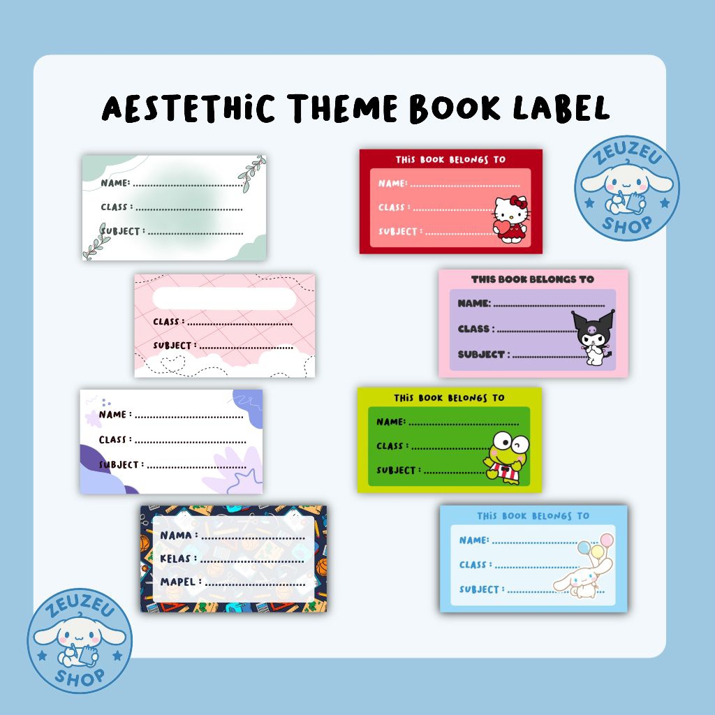 

Sanrio Aestetic Label Stiker / Stiker Buku Mapel Lucu Tema Sanrio / Stiker nama anak buku sekolah Murah