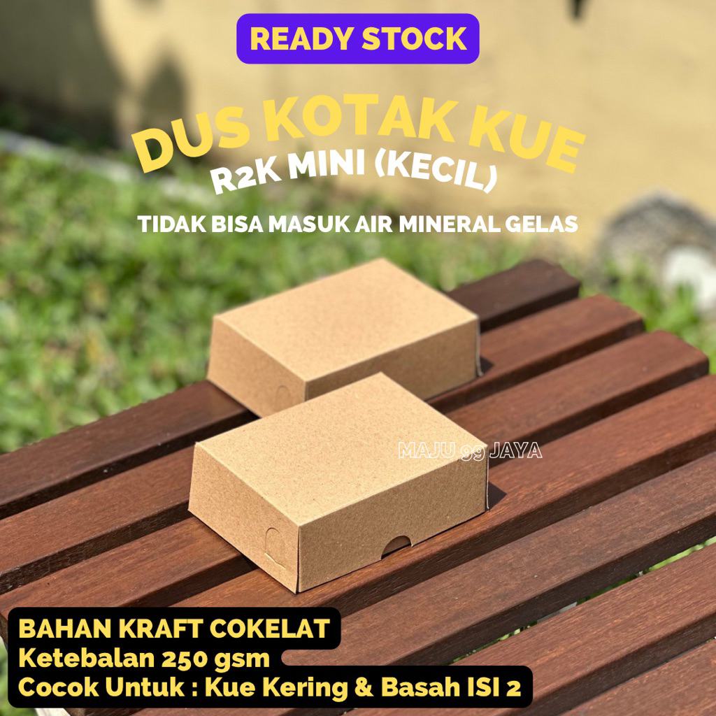 

Dus Kue Mini ukuran 13x10x4,5 cm Kraft Cokelat Ketebalan 250 gsm | Kotak Kue R2K Kraft Box Kue Isi 2 Kecil Warna Cokelat