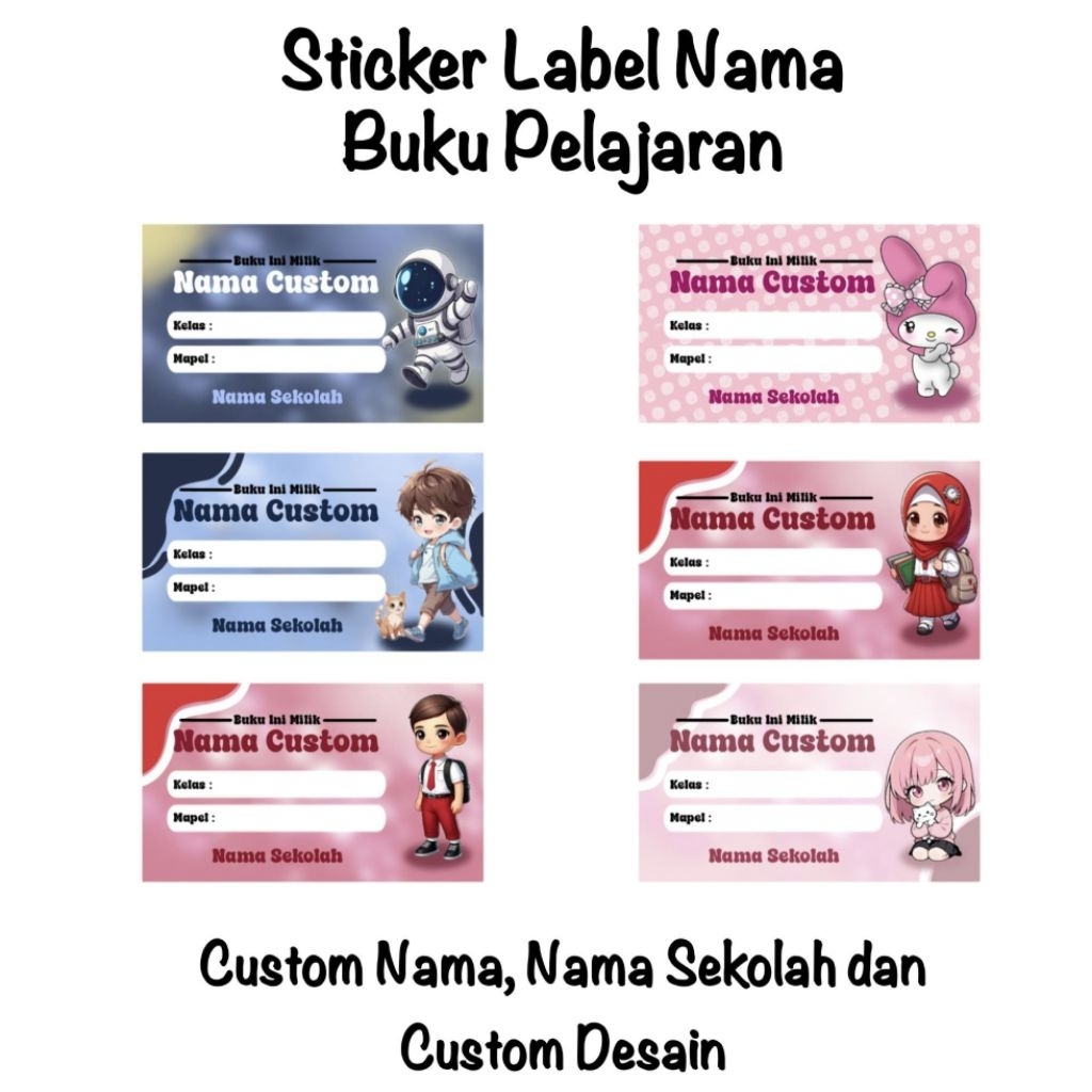 

Sticker Label Nama Buku Pelajaran | Isi 20pcs / pack