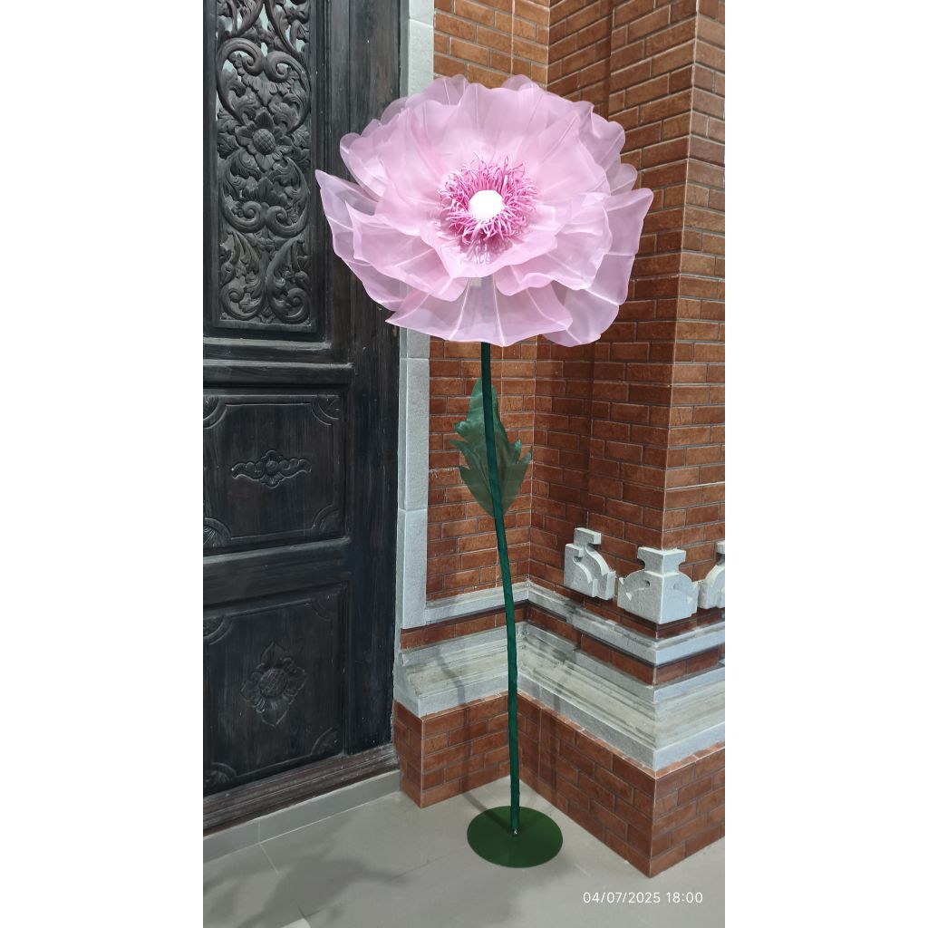 Giant flower poppy 70cm 3tingkat stand besi giant flower standing flower backdrop dekorasi bunga jum