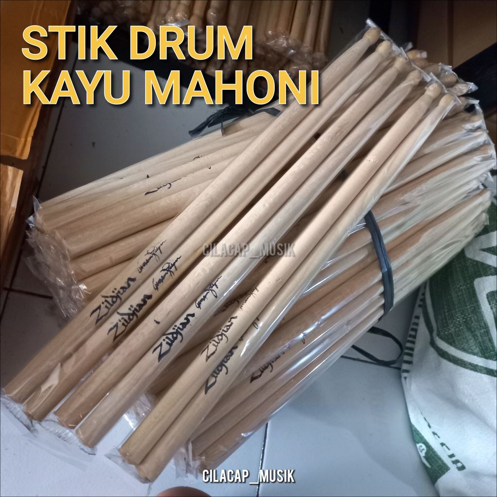 STIK DRUM KAYU MAHONI STIK DRUM SET AKUSTIK ELEKTRIK DRUM BAND