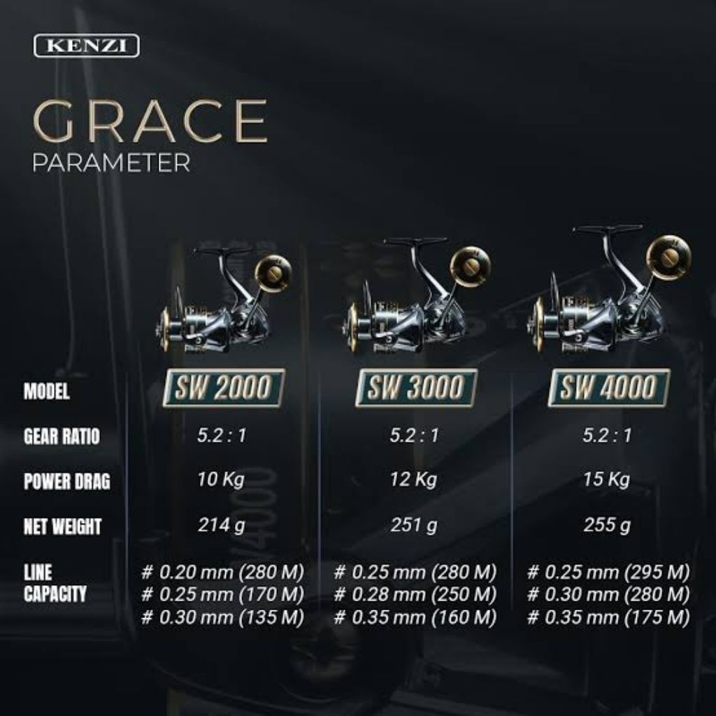 reel kenzi grace 3000 salt water dan power handle