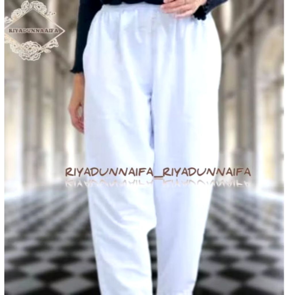 Celana Sirwal Wanita Polos Putih Polos Hitam Polos Umroh Haji