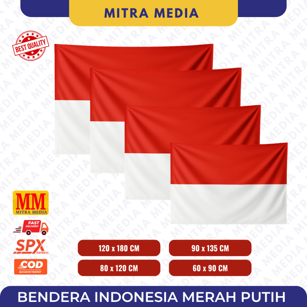 BENDERA MERAH PUTIH BENDERA INDONESIA UKURAN 120X180 KAIN