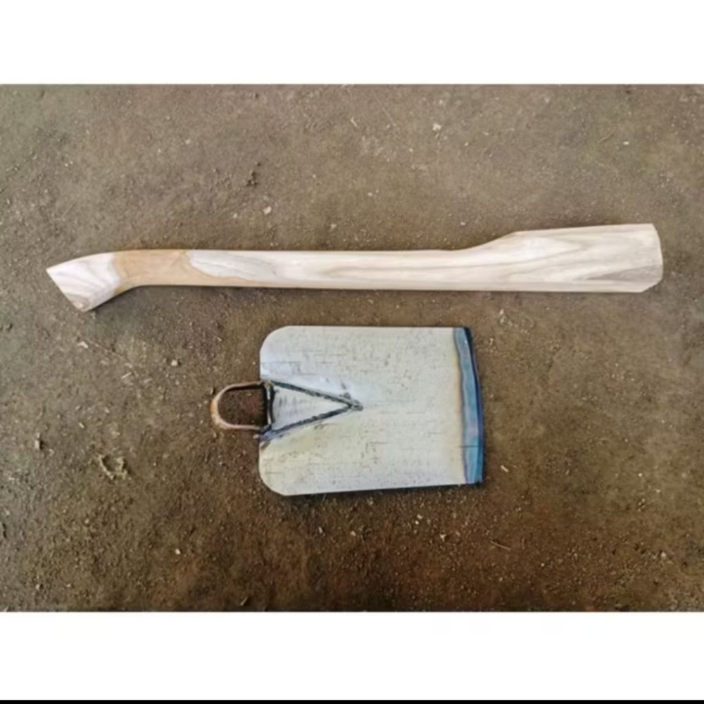 Satu Set Cangkul Baja Putih Cangkul Baja Sepuhan