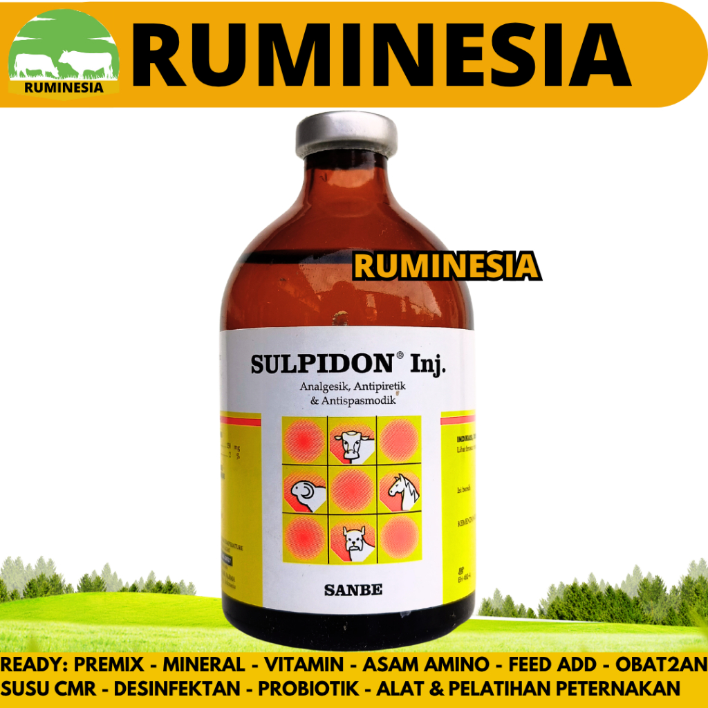 SULPIDON 100 ml - Obat Pereda Sakit Hewan Penurun Panas Demam Sapi