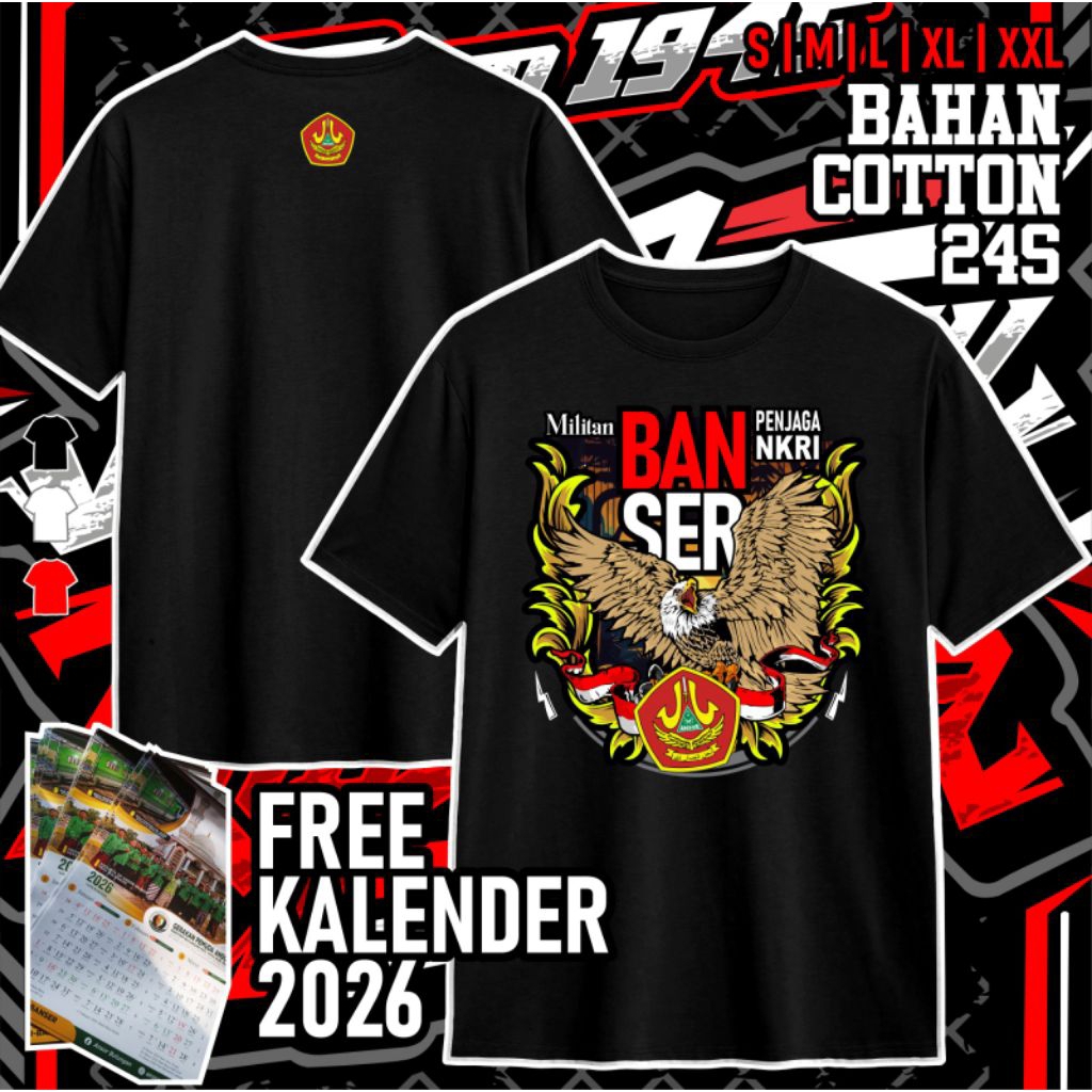 KAOS BANSER NU INDONESIA ANSOR BONUS KALENDER 2026
