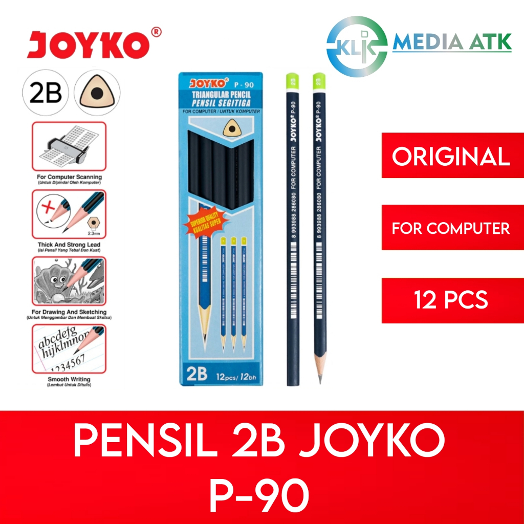 

Pensil 2B Joyko P-90 Triangle Grip - 12 Pcs