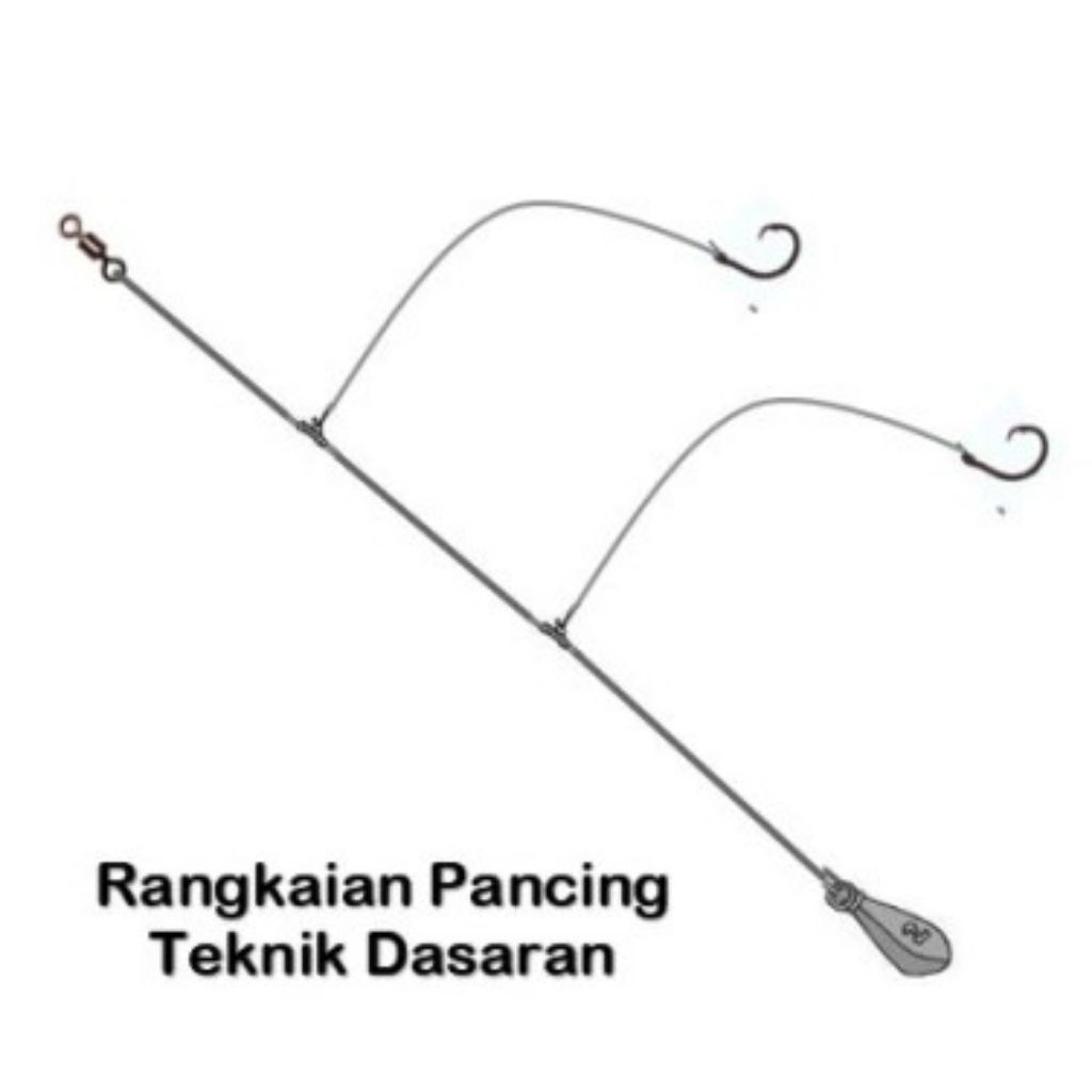 rangkaian kail pancing dasaran untuk laut, muara sungai.