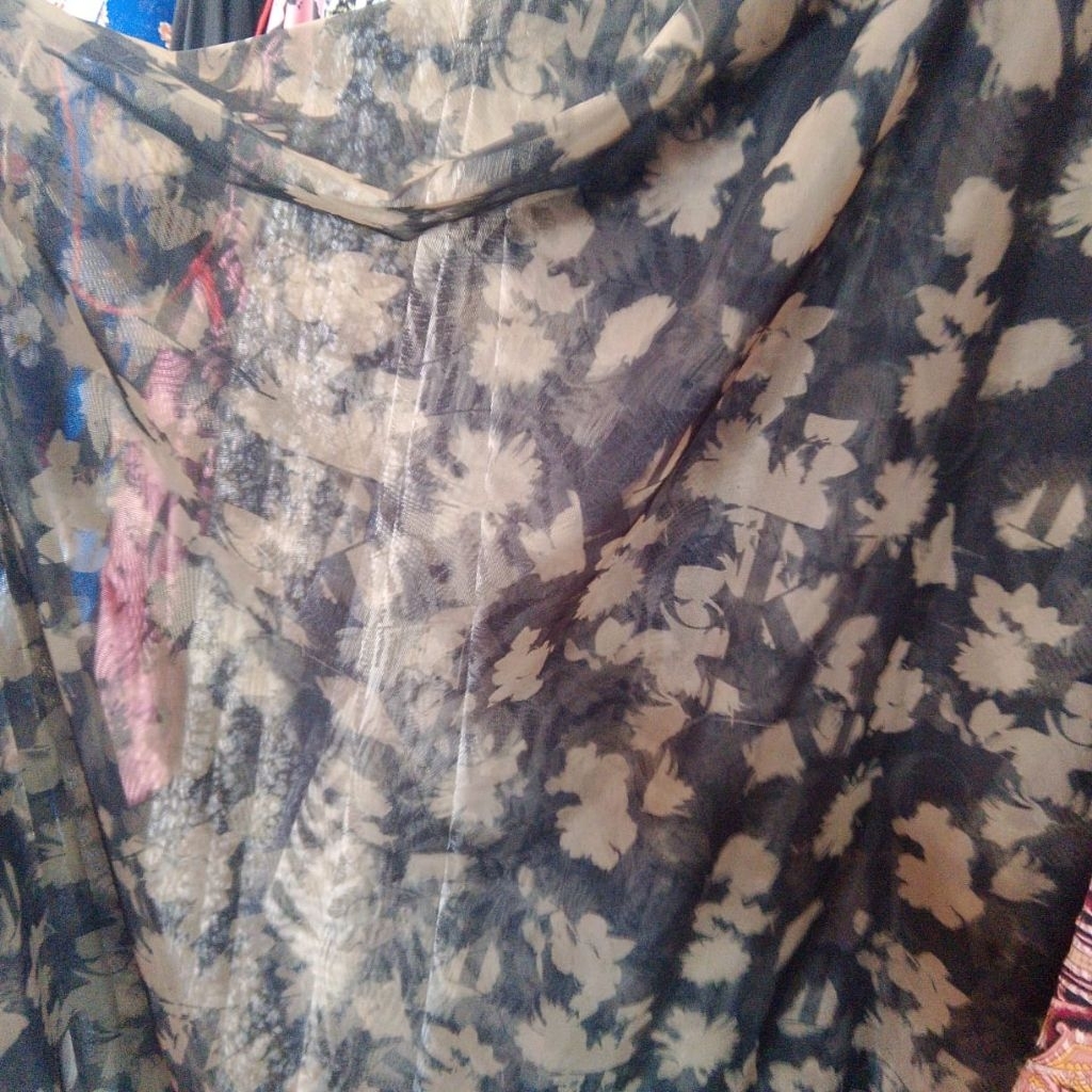 Kain Ceruty Sifon Street Motif Bunga – Kain Transparan Flowly Elegan untuk Gamis, Hijab, Dress crt