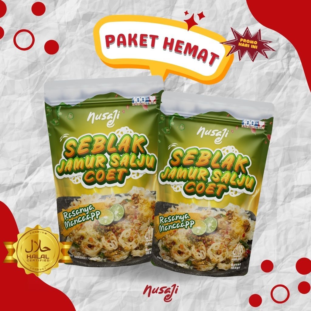 

Nusaji Seblak Instan Paket Hemat Jamur Salju Coet ( 2 Jamur Salju Coet )