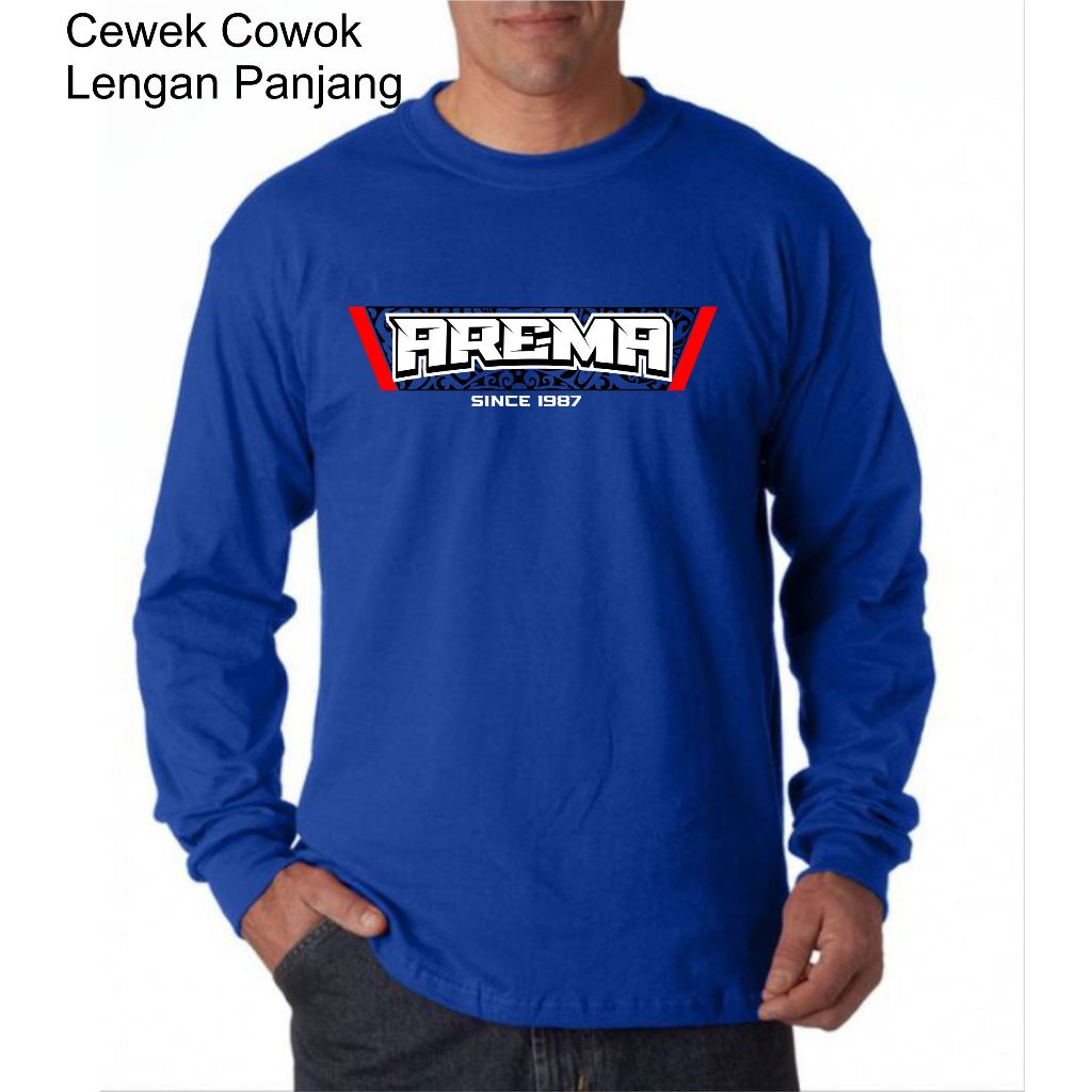 kaos arema lengan panjang warna biru