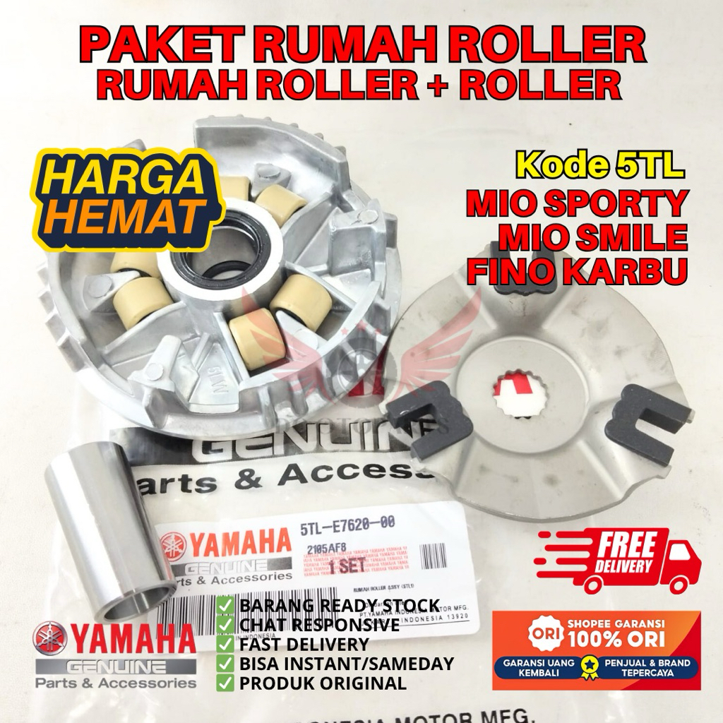 5TL RUMAH ROLLER + ROLLER MIO SPORTY ORIGINAL YAMAHA GENUINE PARTS, PAKET RUMAH ROLLER ORIGINAL MIO 