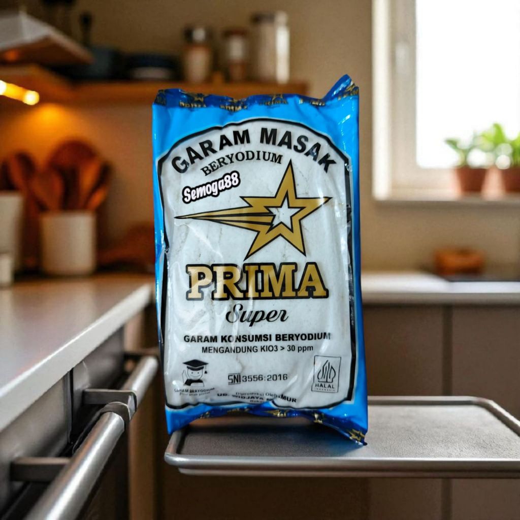 

GARAM DAPUR HALUS CAP PRIMA SUPER KEMASAN 150 GRAM / GARAM BERYODIUM / GAREM / GARAM